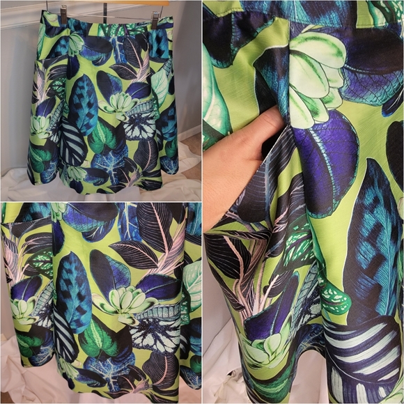 Gracia tropical, high waist, a-line skirt with pockets! Sz lg. - Picture 3 of 3